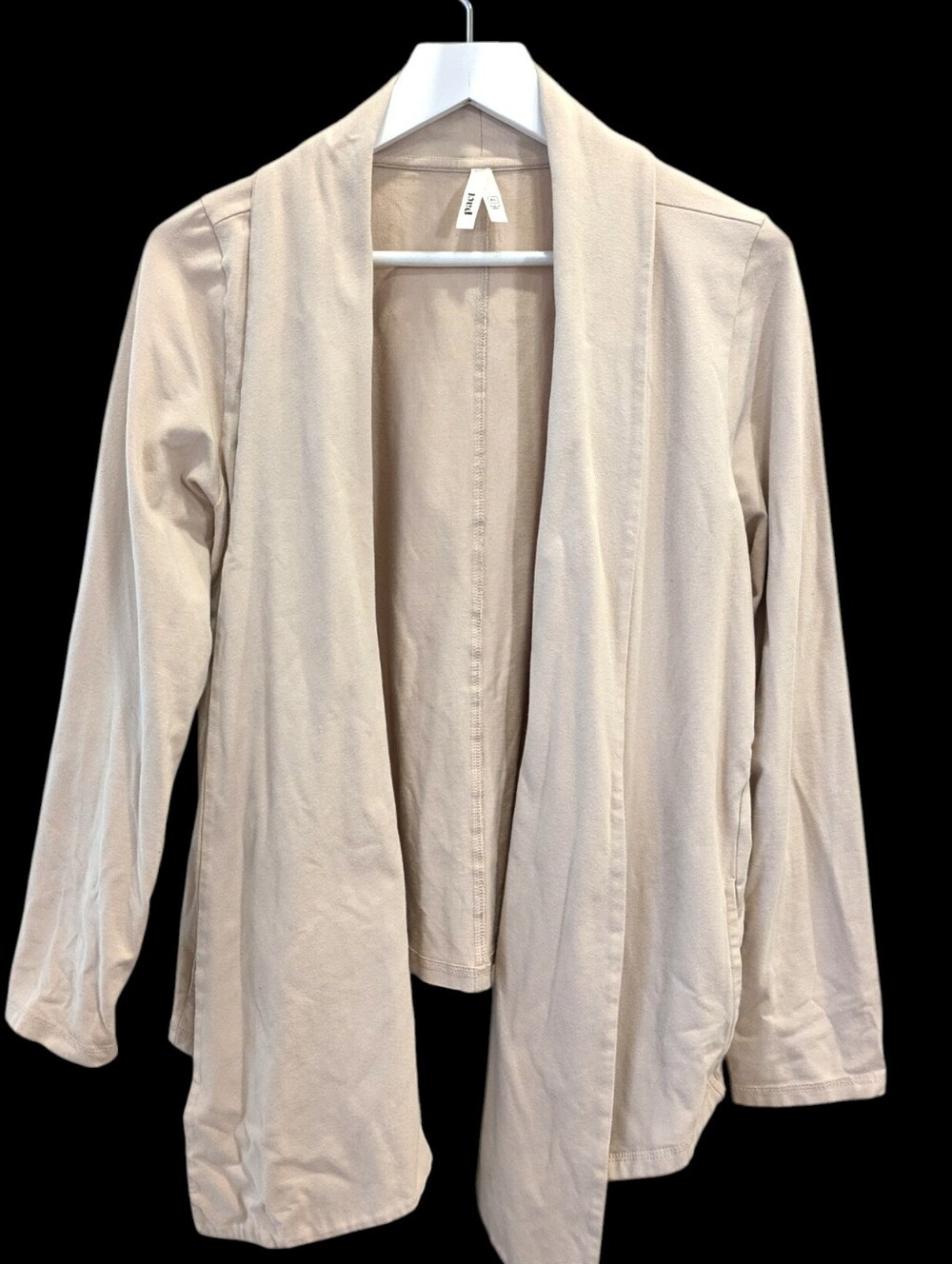 Pact Airplane Drape Cardigan XL Tan Oat Organic Cotton Sweater Shawl Collar
